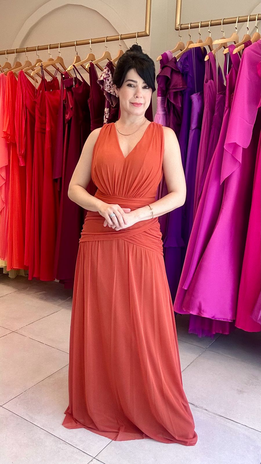Vestido de Festa Terracota